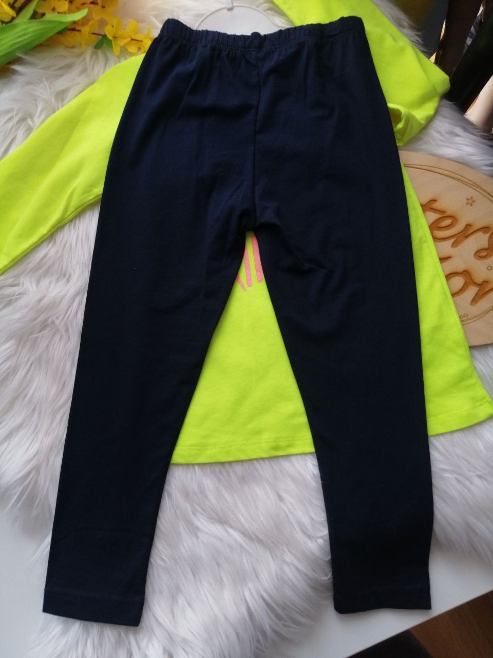 Komplet bluzka z długim rękawem legginsy tiktok Princess 116 neon z