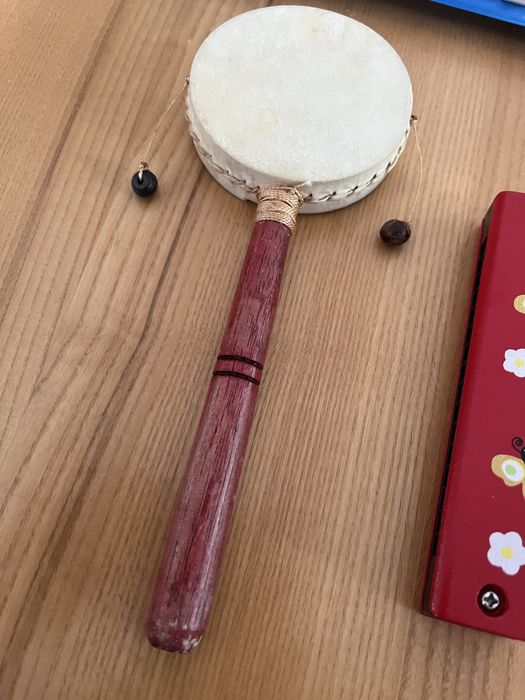 Harmonijka + bębenek + flet instrumenty muzyczne