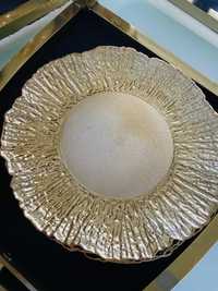 Podkładka pod talerz okrągły tworzywo sztuczne zlota gold