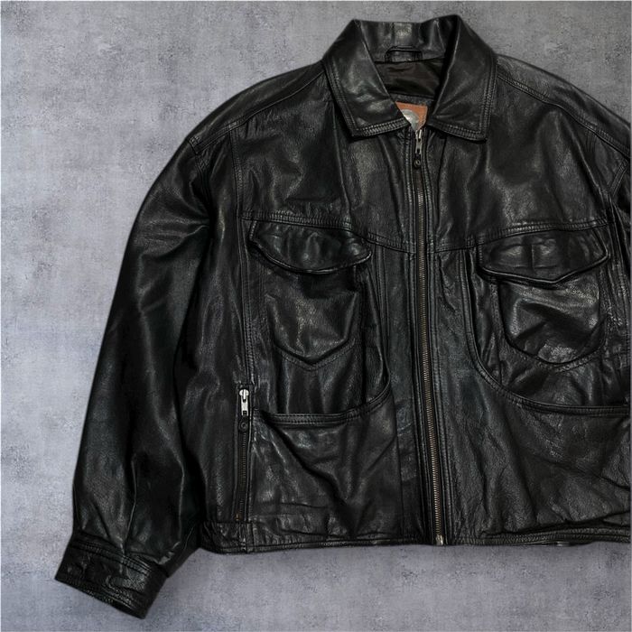 Чоловічий бомбер шкіряна куртка L розмір шкіра косуха