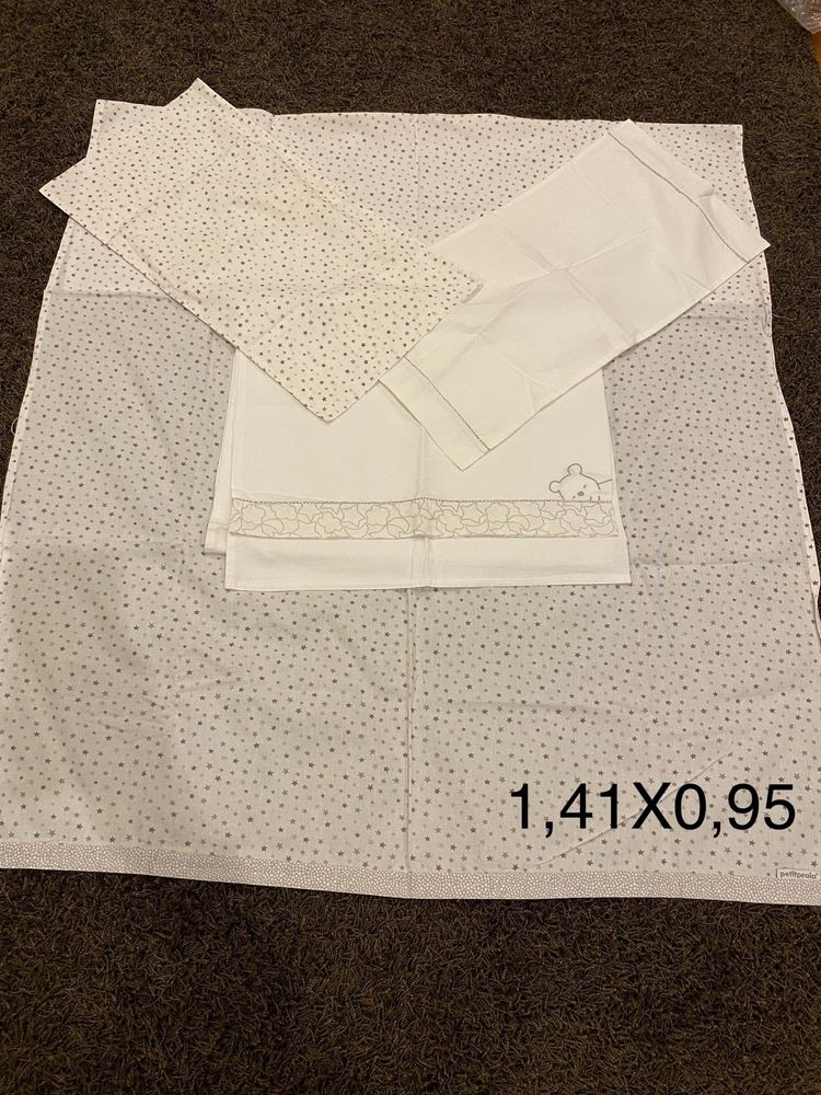 Capa, resguardo, lençol de baixo e cima p cama de grades - Petitpraia
