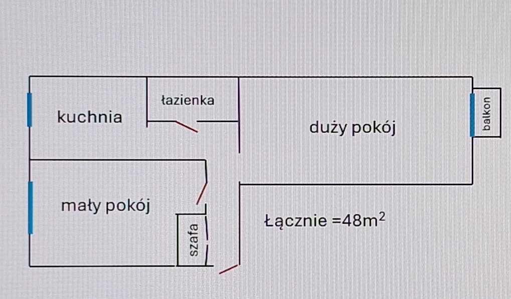 Kłobuck Mieszkanie do wynajęcia 48m2 - 3piętro