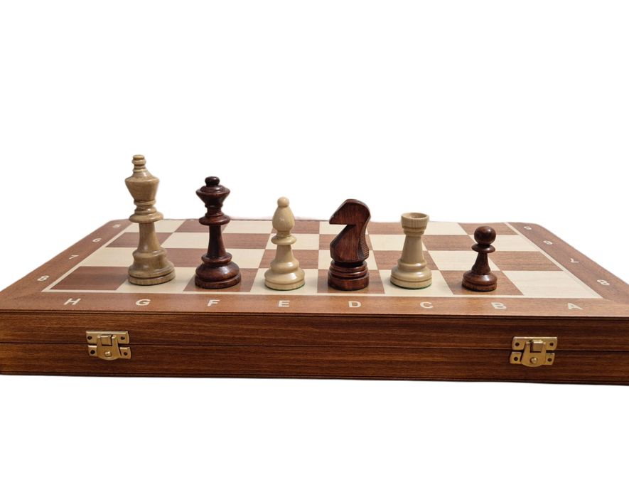 Drewniane Szachy Fornirowane 48x48 cm