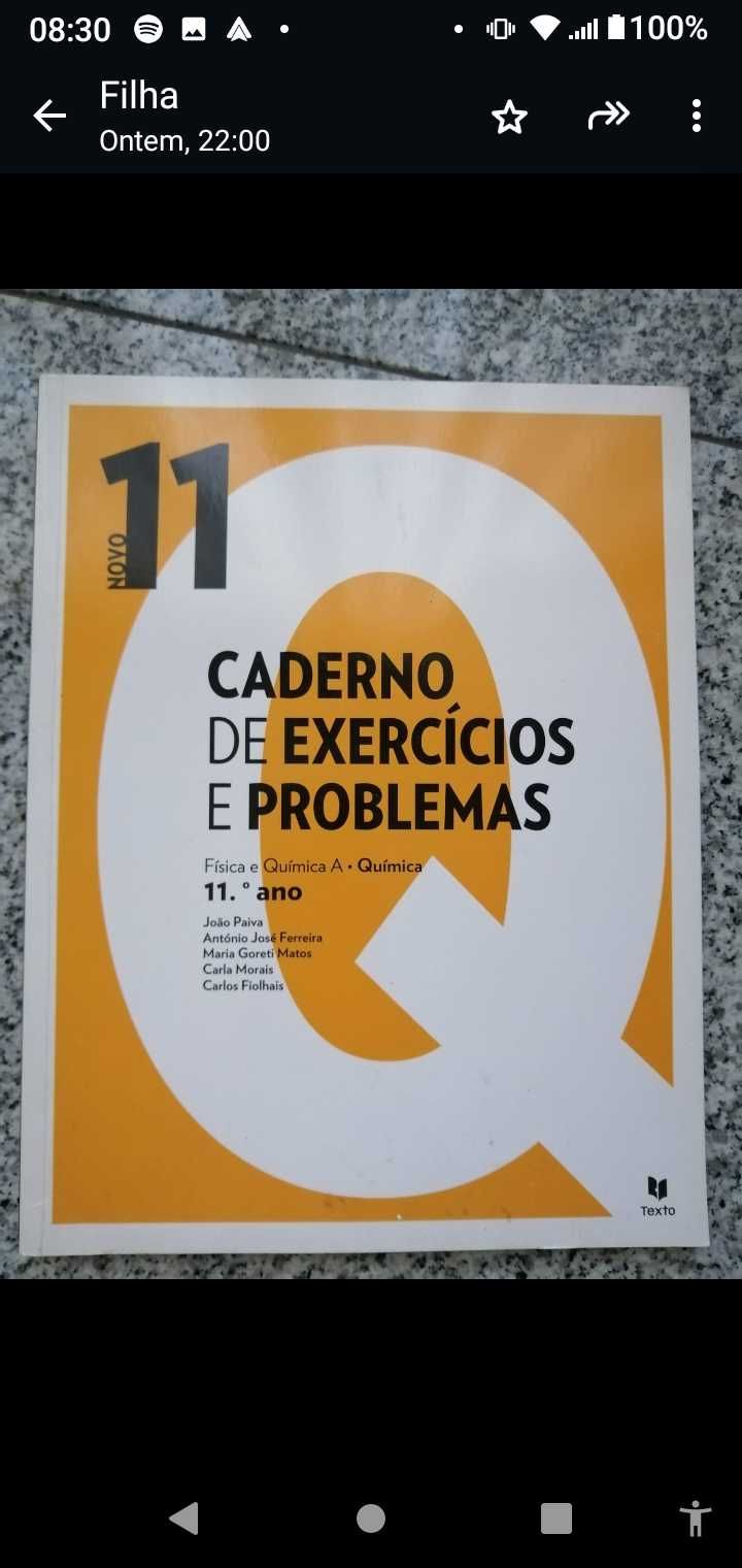 Caderno de exercícios e problemas de Química A (11.° ano)