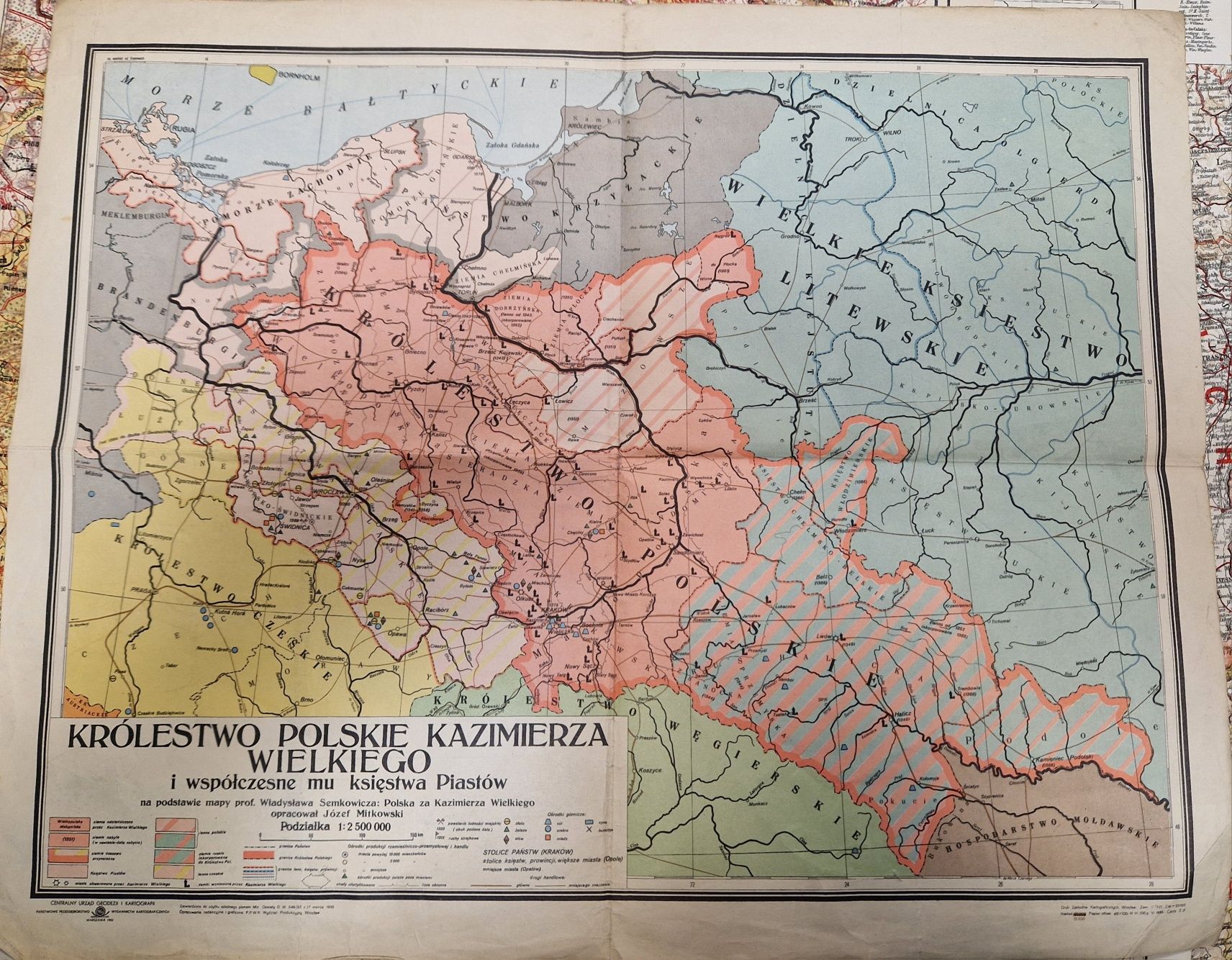 Mapa Królestwo Polskie Kazimierza Wielkiego