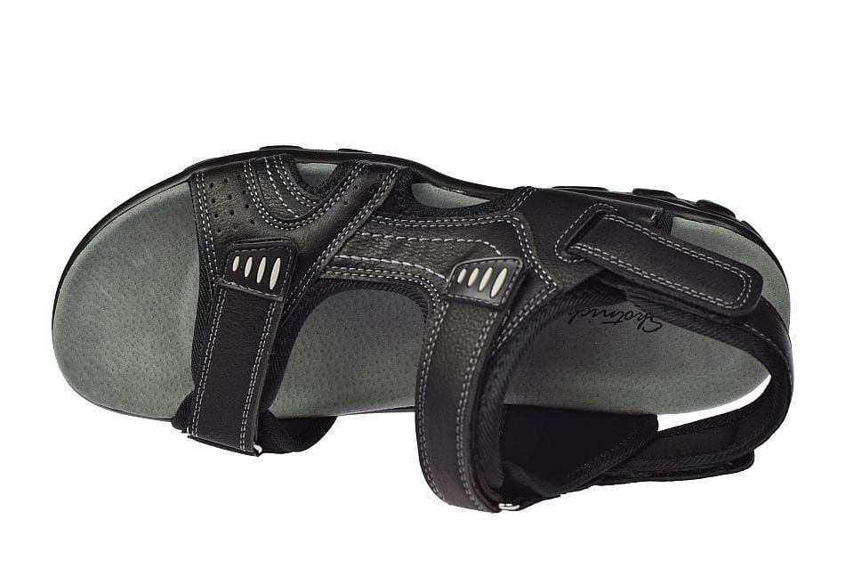 Sandały męskie regulacja rzepy skóra wkładka 1294 BK roz. 41