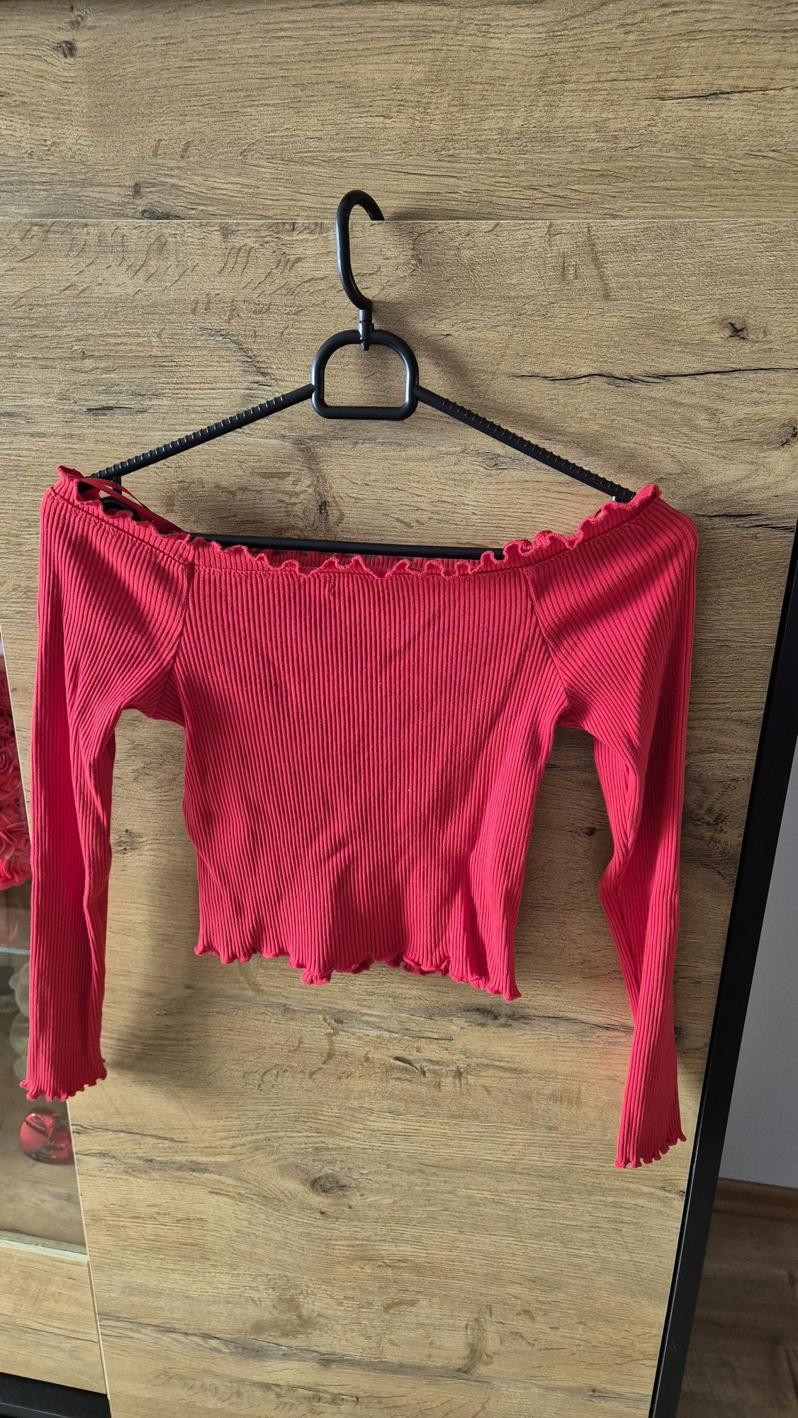 Bluzka, bluzka z długim rękawem, crop top, hiszpanka