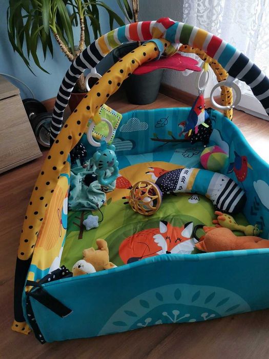 Mata Interaktywna Dla Dzieci Pałąk I Zabawki Lisek Niebieska