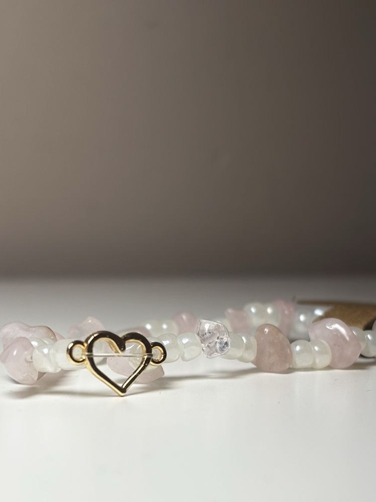 Bransoletka handmade z różowego kwarcu
