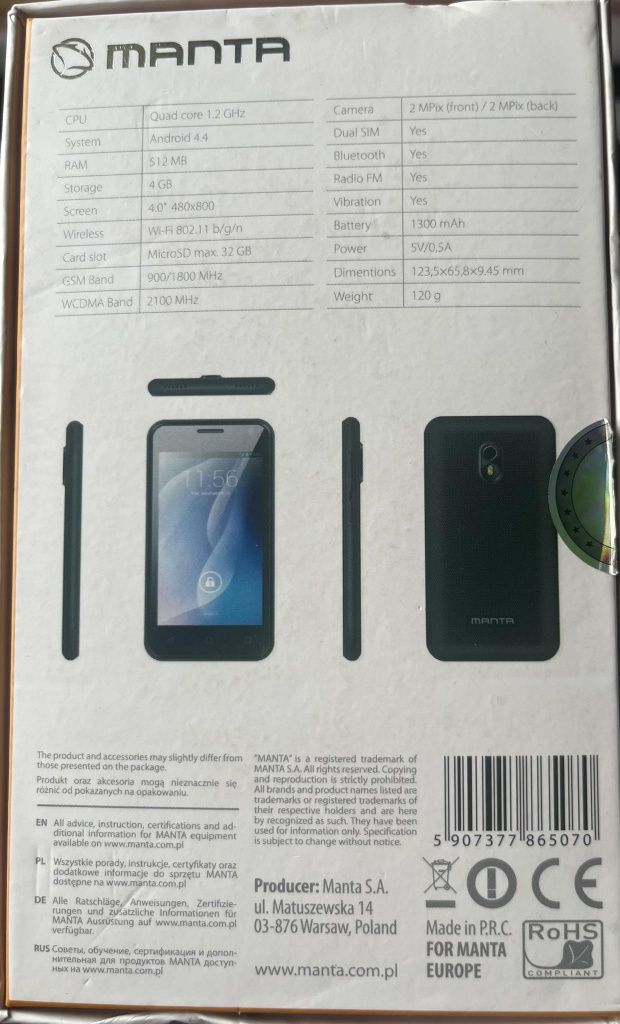 Smartfon Manta MSP4004.