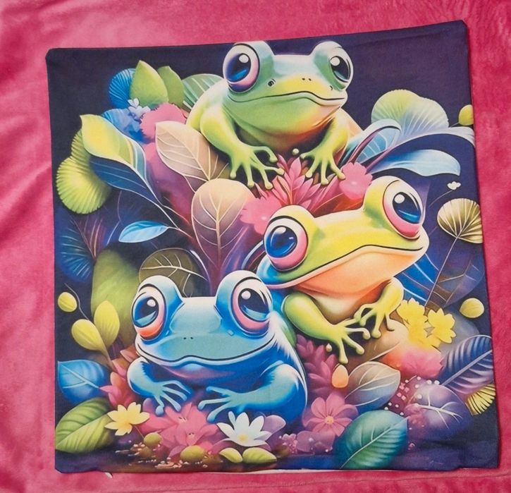 Poszewka dekoracyjna 45cm × 45cm żaby