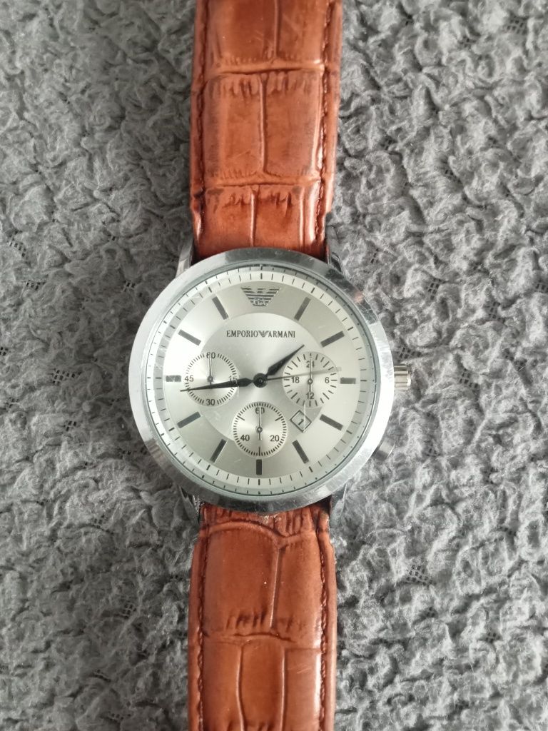 Zegarek męski Emporio Armani 1597G pasek Vera Pelle naręczny