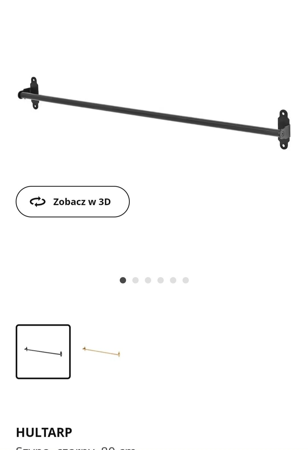 Nowa szyna Ikea HULTARP 80 cm kolor INOX srebrny