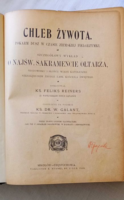 Orginalna Księga "Chleb żywota" z 1913 r.