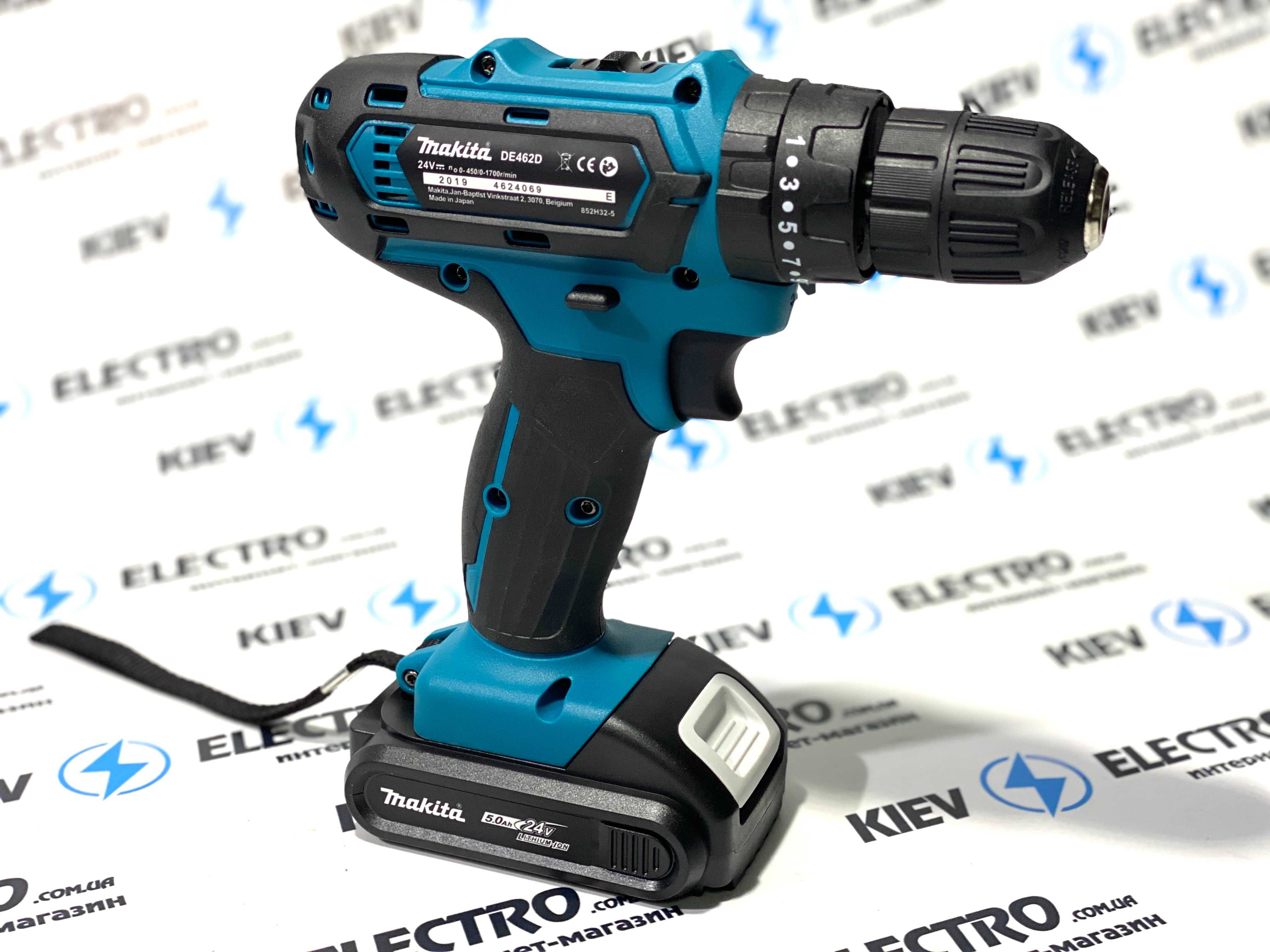 Новинка !! Шуруповерт MAKITA DE462D (24V/5Ah) с набором инструмента