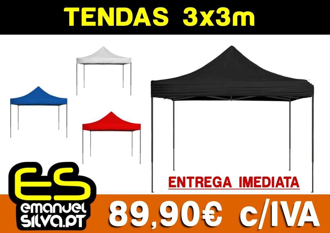 Tenda 3x3m Montagem Rápida - Novas c/ IVA