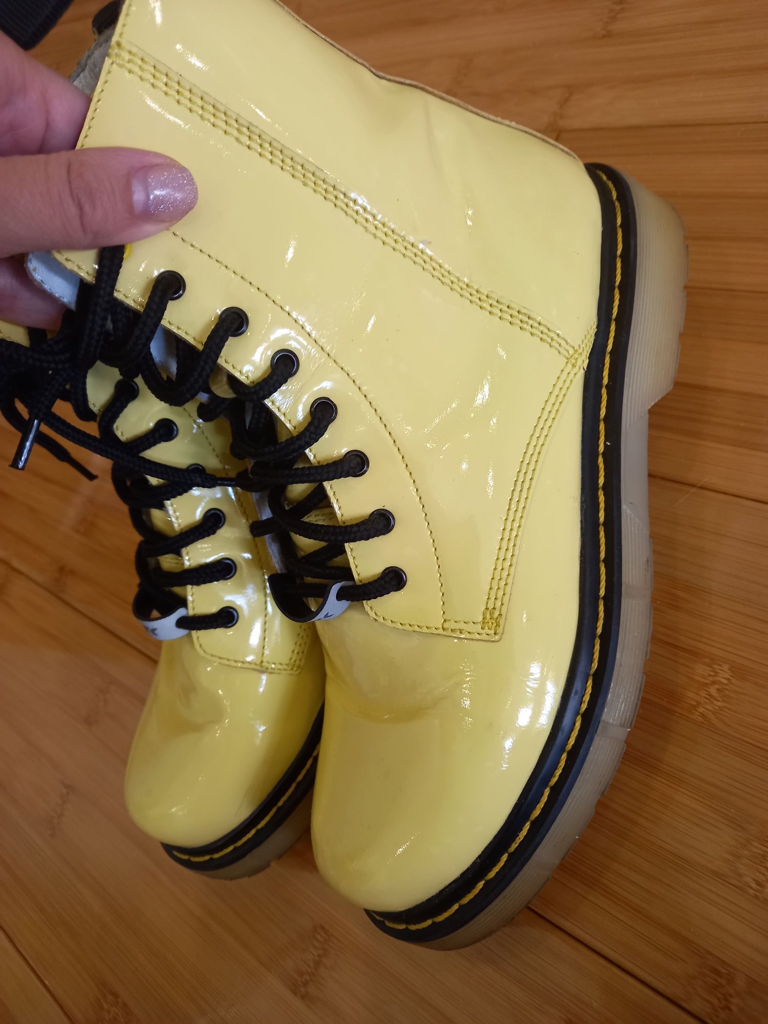 Ботинки чобітки Bartek шкіряні жовті 34 кожаные демисезонные