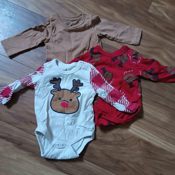 3 x świąteczne body niemowlęce