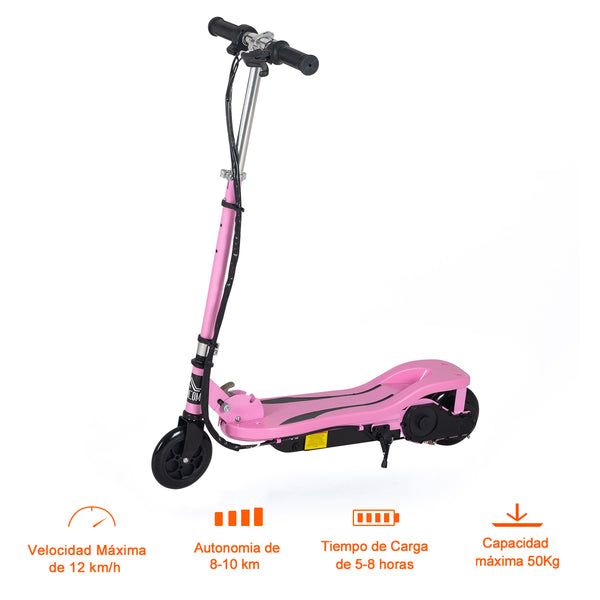 Trotinete Elétrico Dobrável Rosa - Leva-Me-Contigo