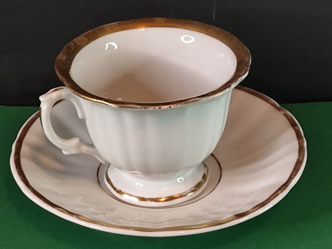 Porcelana Śląska Krister Krzysztof Wałbrzych DUO  kawa  złocenia 22 K