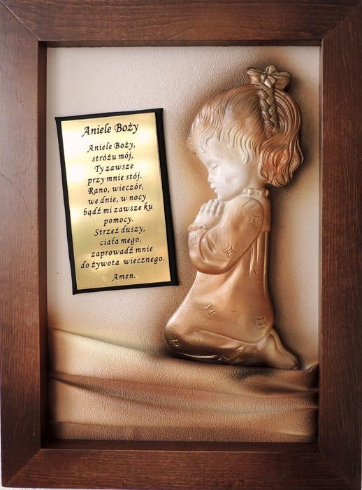 Obraz na prezent dla Dziewczynki na chrzest Komunię + dedykacja GRAWER