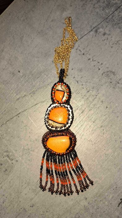 Zawieszka kaboszony szklane "trojaczki"