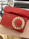 Aparat telefoniczny PRL czerwony telefon stary