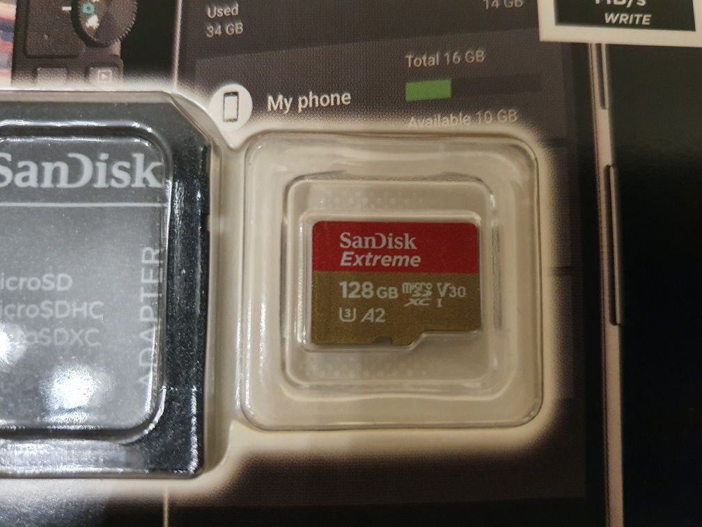 SanDisk - 128GB MicroSDXC Extreme A2 Class 10 V30 U3 + SD Adapter