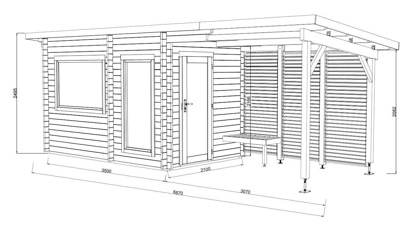 Sauna ogrodowa prostokątna, świerk skandynawski