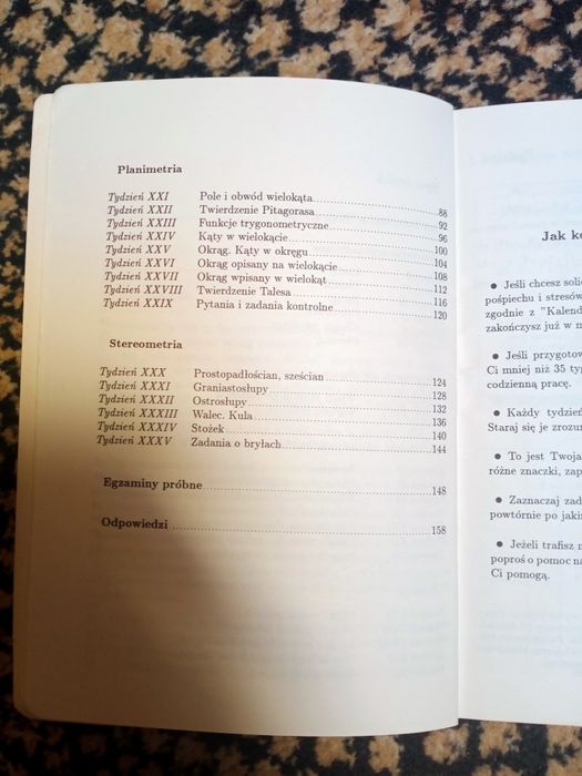 Matematyka kalendarz ósmoklasty. M. Dobrowolska, K.Zarzycka 1991