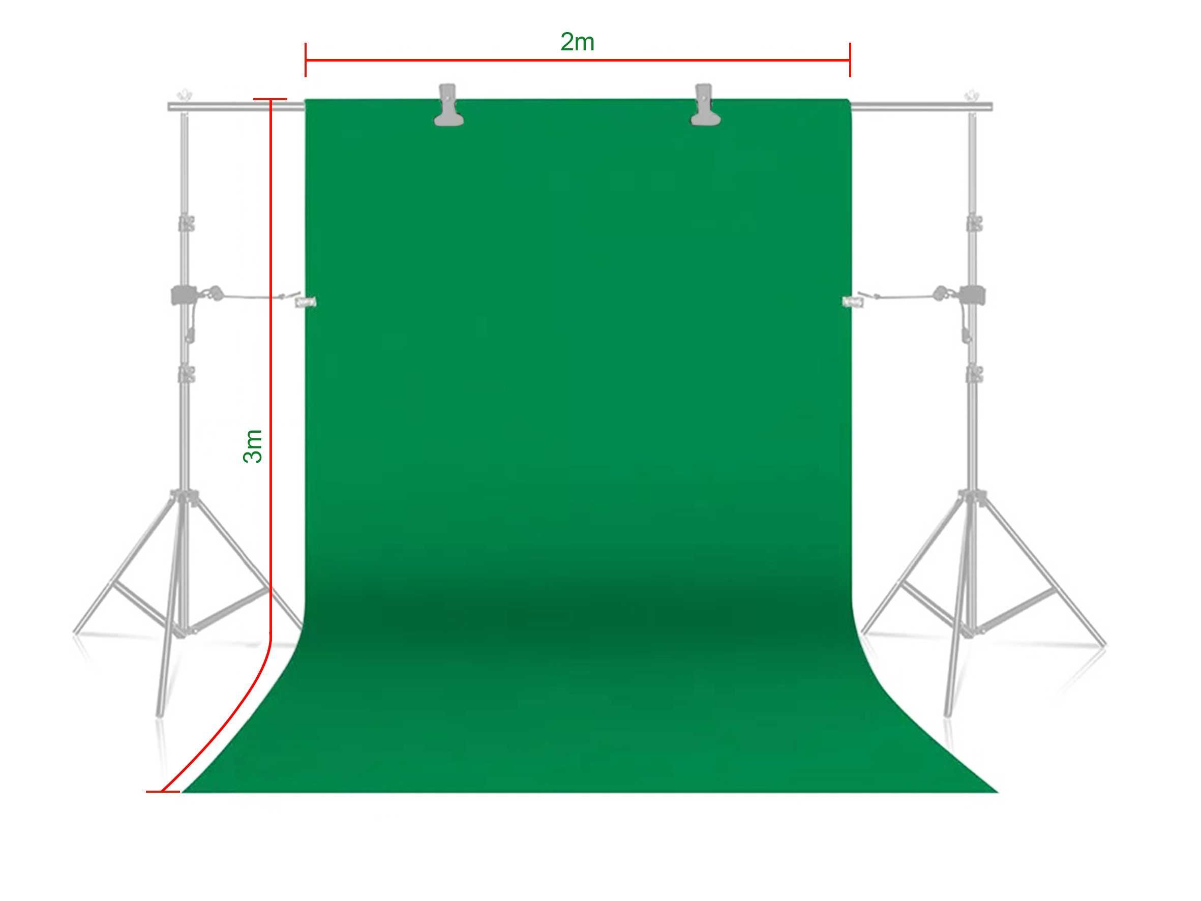 Fundo verde de pano para estúdio de vídeo (Chroma key) 2x3 metros