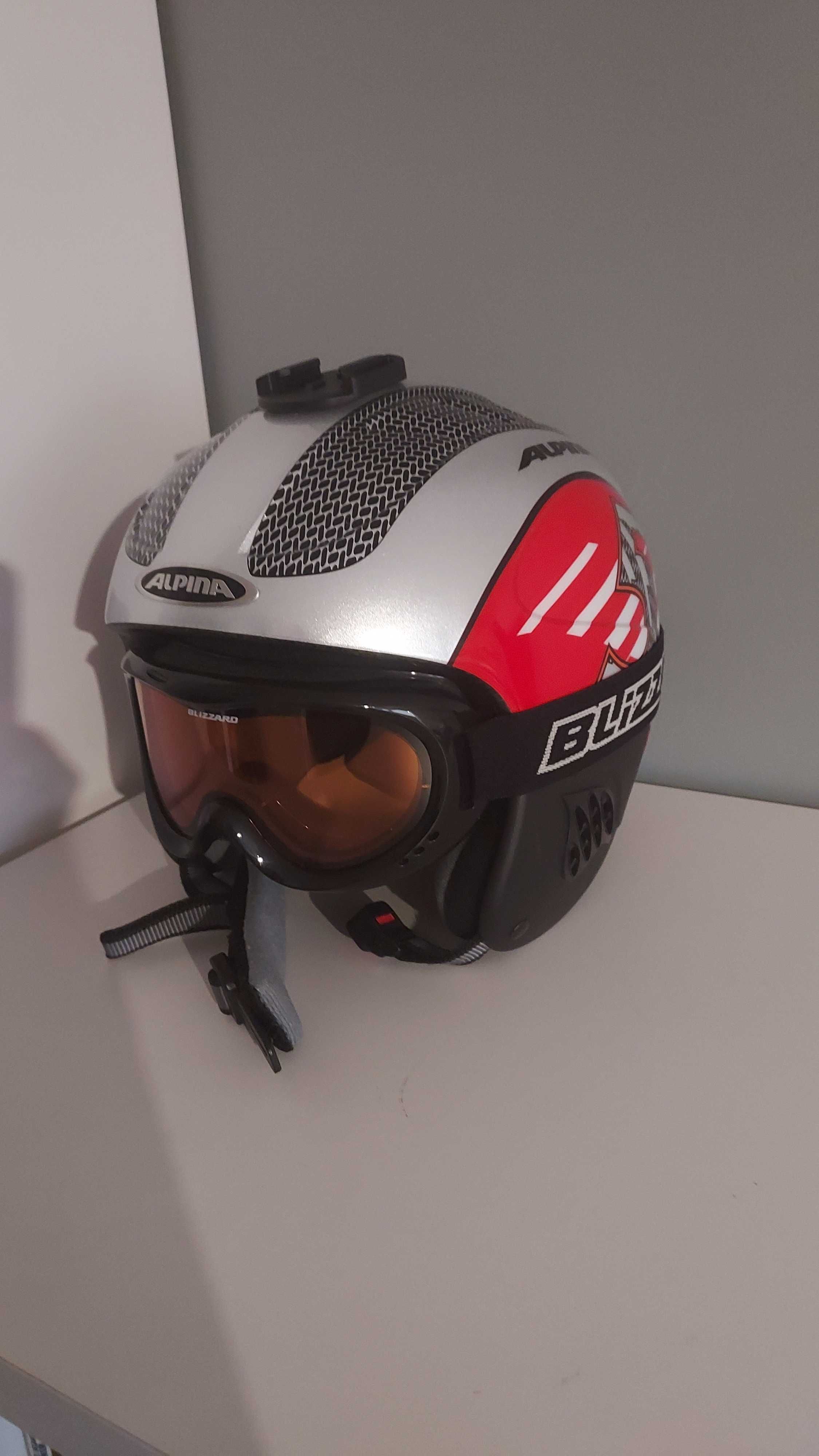 kask alpina junior 54 / 58 i gogle blizzard