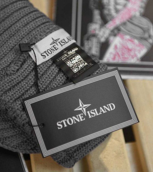 Шапка Стон Айленд Шапка Stone Island сіра