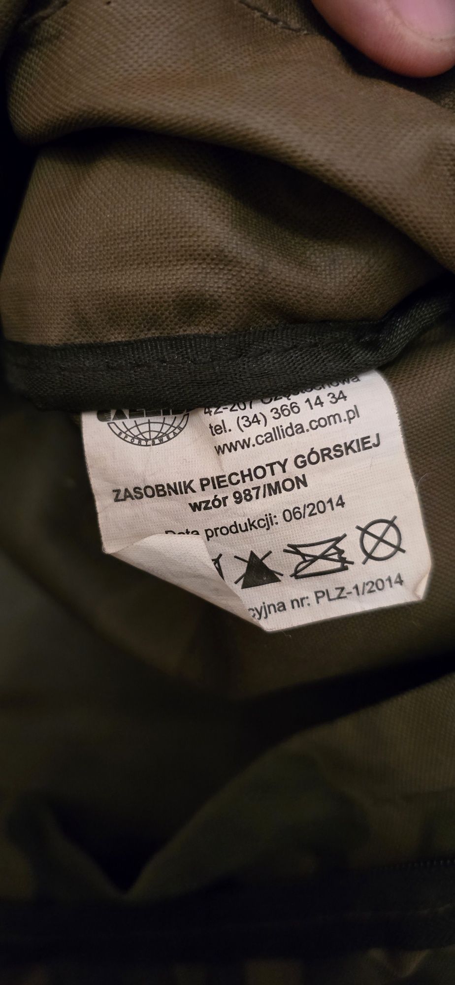 Plecak mały zasobnik piechoty górskiej wz 987 mon leśny wojskowy