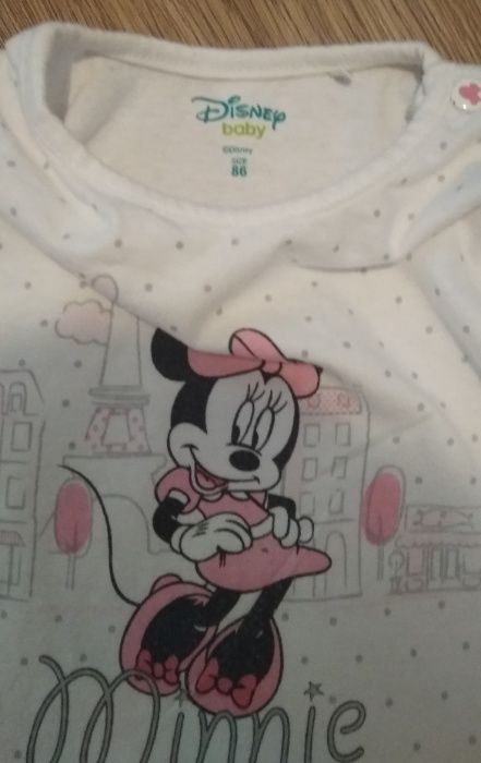 Zestaw ubrań/ubranek Minnie (spodnie, body) rozmiar 86