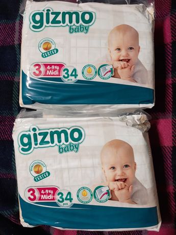 Gizmo baby 3 (34шт.) подгузники памперсы Турция