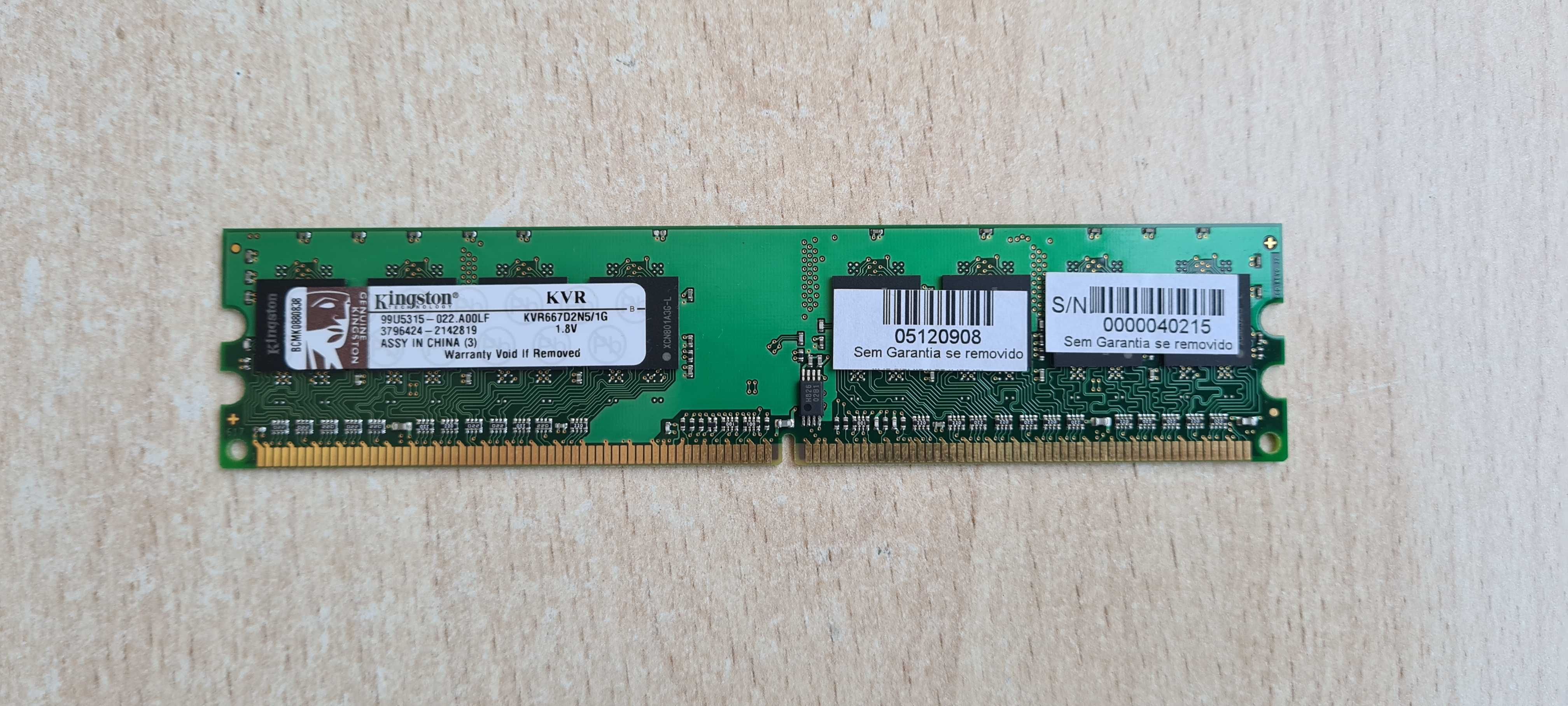 Memórias RAM Kingston 1GBx4 DDR2 667MHz