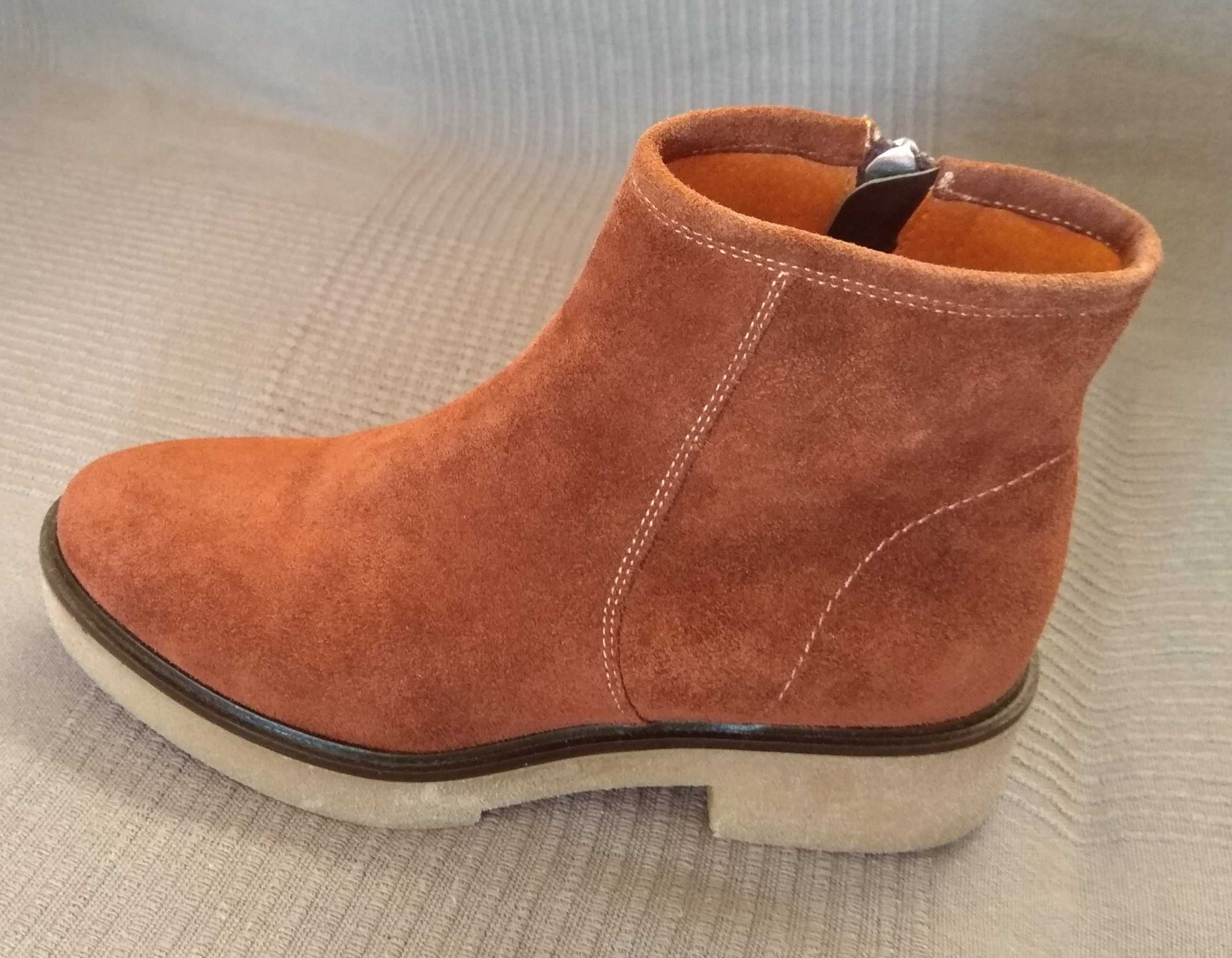 Nowe botki Gino Rossi r 36 sztyblety skóra naturalna brąz kozaki camel