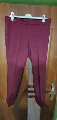 Burgundowe spodnie z kantem rozmiar 42