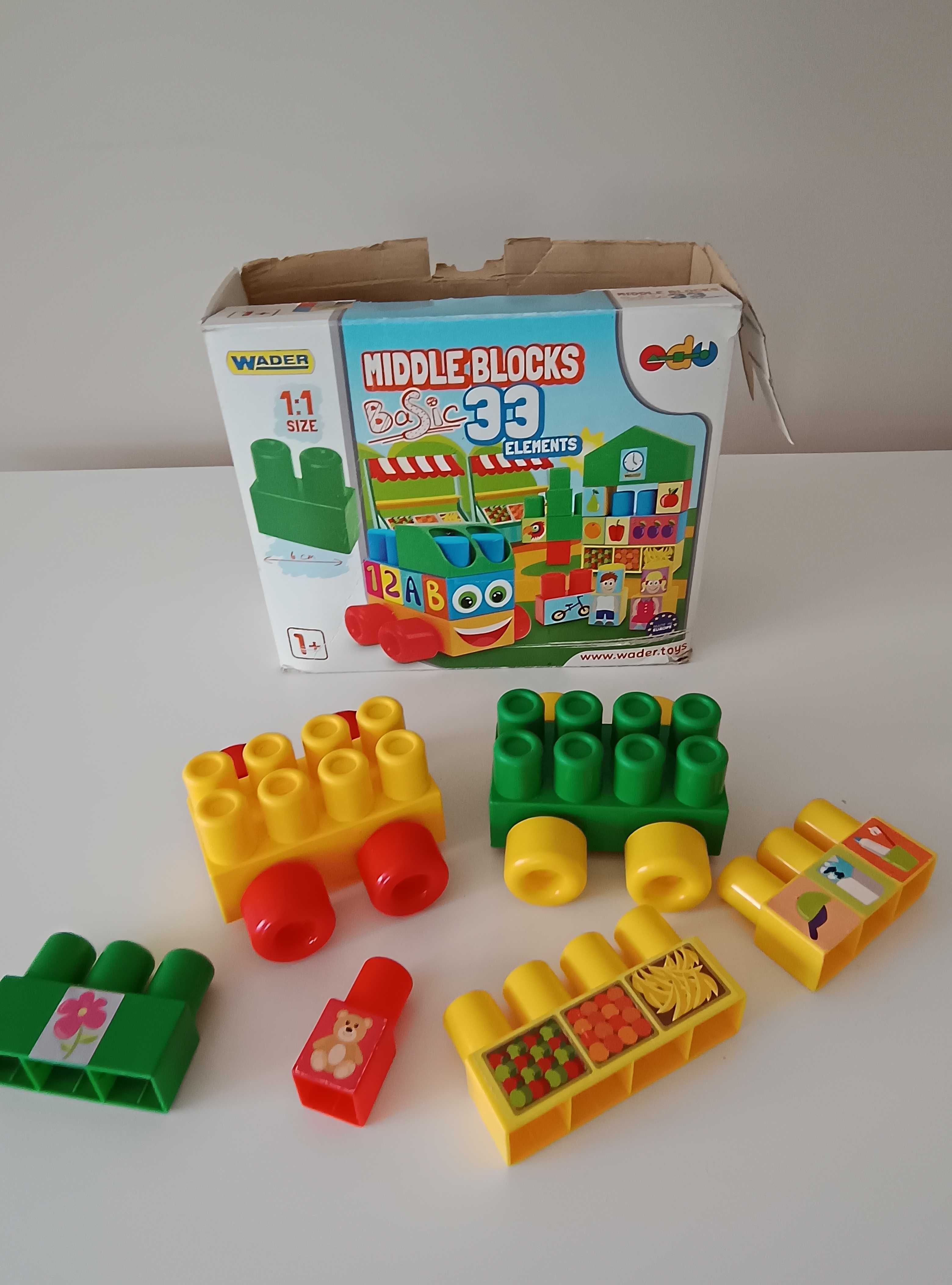 klocki middle blocks dla dzieci 1+ Wadera 1:1 sklep spożywczy duże