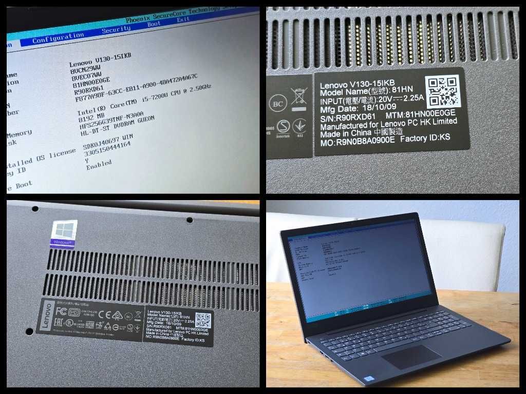 Ноутбук Lenovo IdeaPad V130-15IKB, Intel Core i5-7200U, 8/256Gb SSD.