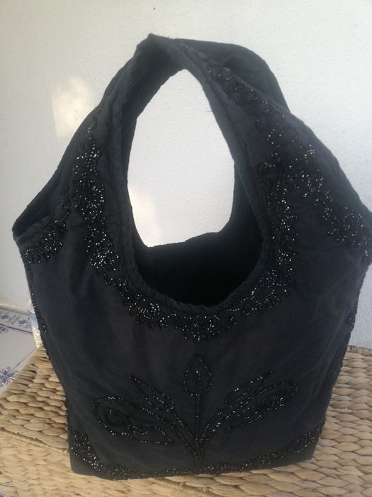Saco de pano com missangas