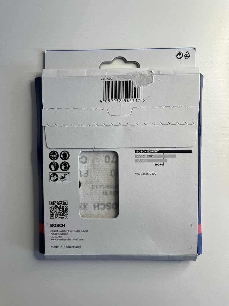 Trzy zestawy Bosch EXPERT C470 Papier ścierny