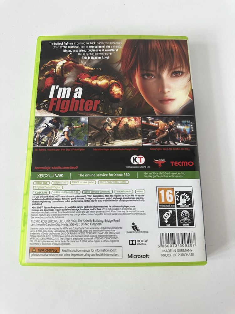 Gra Dead Or Alive V 5 Xbox 360 Tanio!