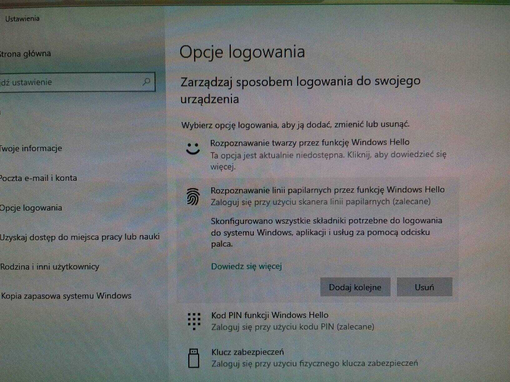 Czytnik linii papilarnych USB, Windows Hello Fingerprint NOWY FT101 V1