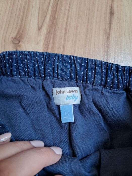 John Lewis Baby spodnie w kropki ocieplane dla dziewczynki 3-6mcy. Sta