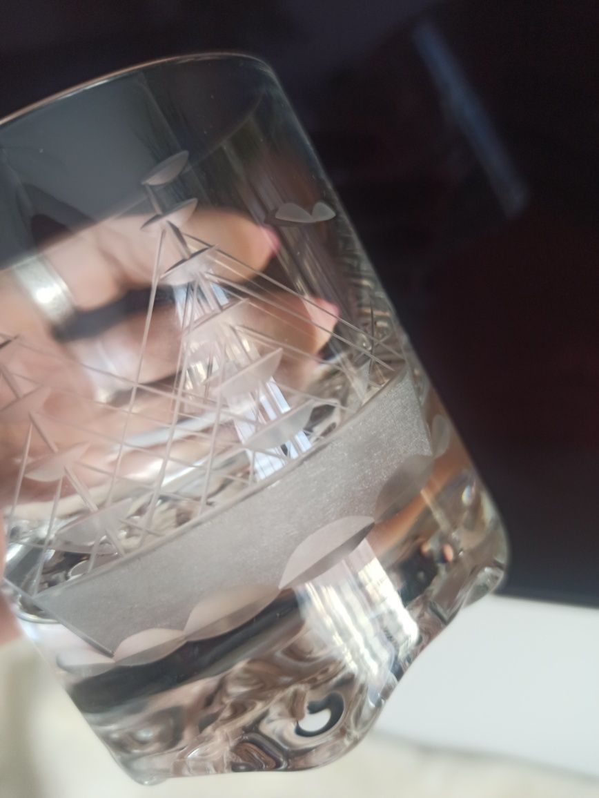 Unikatowe szklanki do whisky z grawerem, motyw żeglarski
