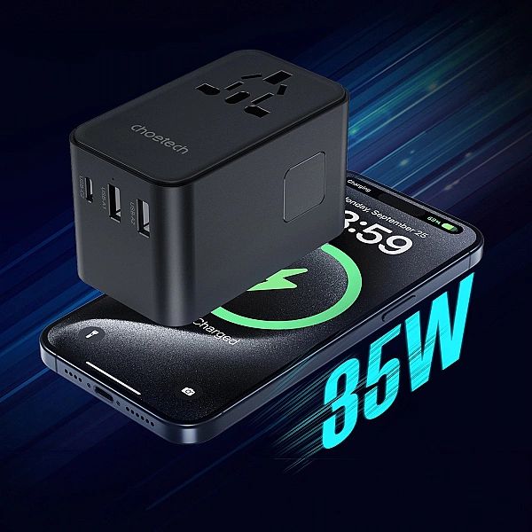 Adapter podróżny Choetech PD5020/35W EU / US / AUS / UK z wbudowanym k
