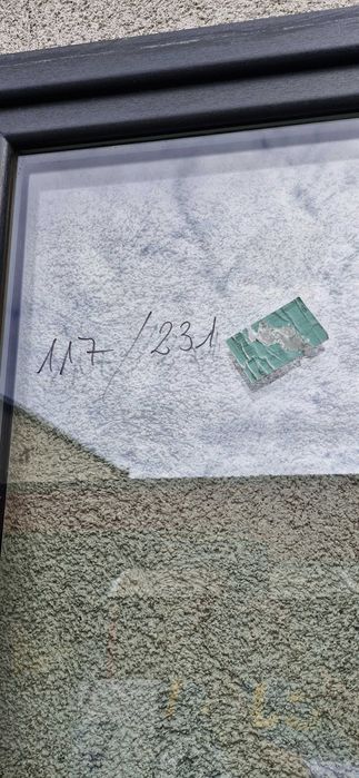 Drzwi tarasowe balkonowe witryna 231x117cm antracyt