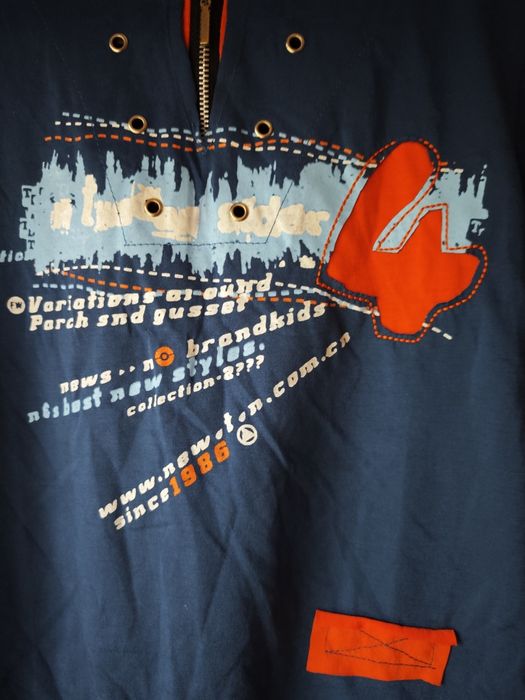 Koszulka t-shirt chłopięcy niebiesko-pomarańczowy rozmiar 146